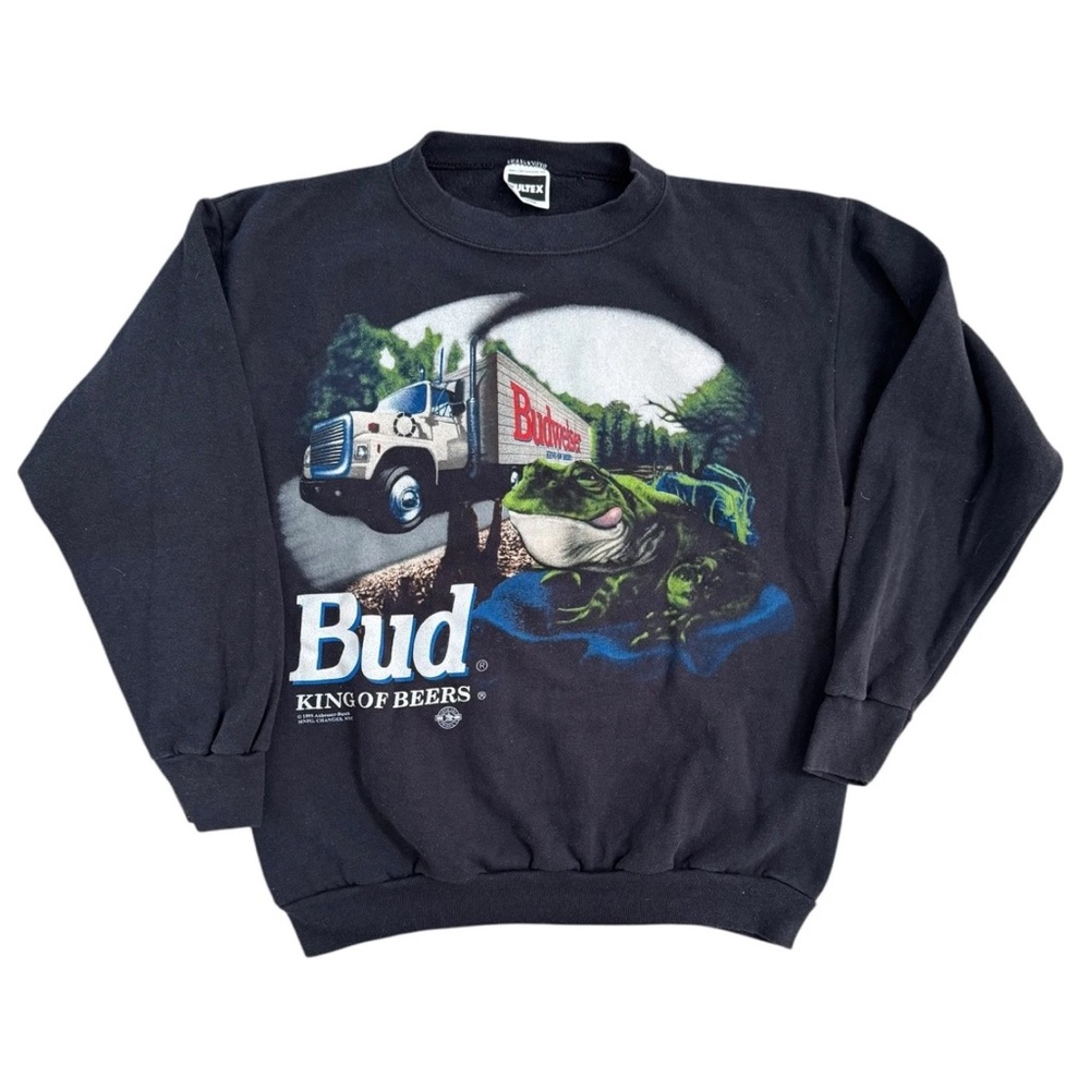 Vintage frog 90’s Budweiser Black Graphic Men's Sweatshirt